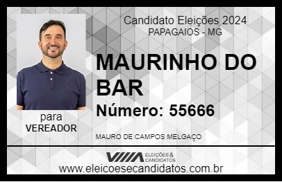 Candidato MAURINHO DO BAR 2024 - PAPAGAIOS - Eleições