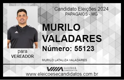 Candidato MURILO VALADARES 2024 - PAPAGAIOS - Eleições