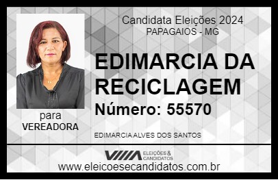 Candidato EDIMARCIA DA RECICLAGEM 2024 - PAPAGAIOS - Eleições