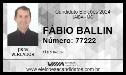 Candidato FÁBIO BALLIN 2024 - JAÍBA - Eleições