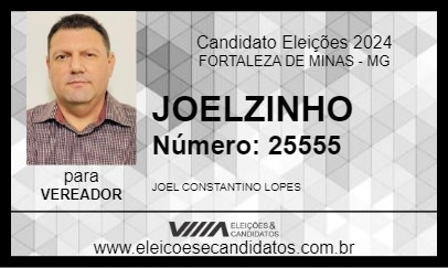 Candidato JOELZINHO 2024 - FORTALEZA DE MINAS - Eleições