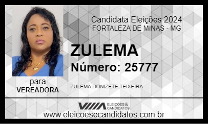 Candidato ZULEMA 2024 - FORTALEZA DE MINAS - Eleições