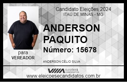 Candidato ANDERSON PAQUITO 2024 - ITAÚ DE MINAS - Eleições