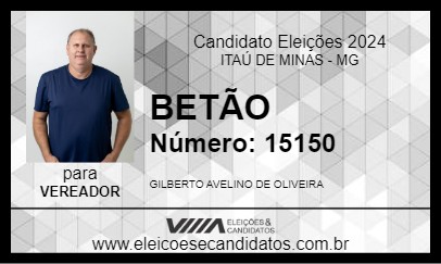 Candidato BETÃO 2024 - ITAÚ DE MINAS - Eleições