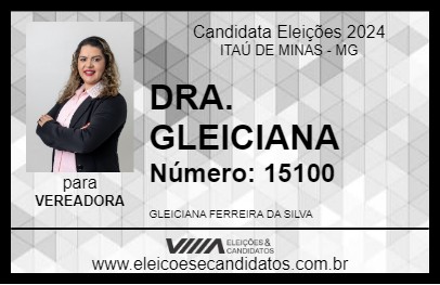 Candidato DRA. GLEICIANA 2024 - ITAÚ DE MINAS - Eleições