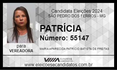 Candidato PATRÍCIA 2024 - SÃO PEDRO DOS FERROS - Eleições