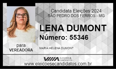 Candidato LENA DUMONT 2024 - SÃO PEDRO DOS FERROS - Eleições