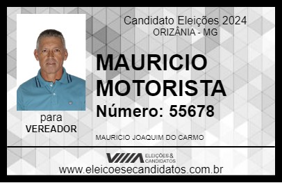 Candidato MAURICIO MOTORISTA 2024 - ORIZÂNIA - Eleições