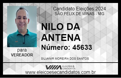 Candidato NILO DA ANTENA 2024 - SÃO FÉLIX DE MINAS - Eleições