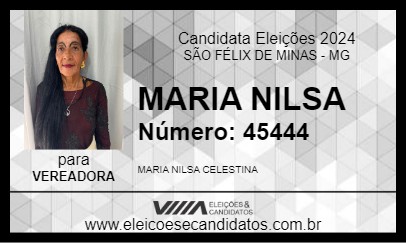 Candidato MARIA NILSA 2024 - SÃO FÉLIX DE MINAS - Eleições