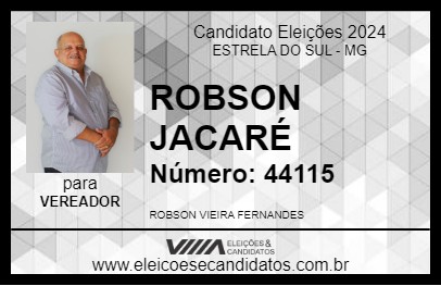 Candidato ROBSON JACARÉ 2024 - ESTRELA DO SUL - Eleições