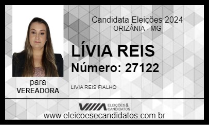 Candidato LÍVIA REIS 2024 - ORIZÂNIA - Eleições