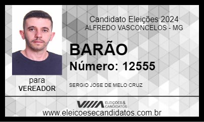 Candidato BARÃO 2024 - ALFREDO VASCONCELOS - Eleições