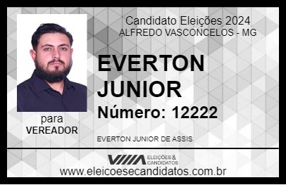 Candidato EVERTON JUNIOR 2024 - ALFREDO VASCONCELOS - Eleições