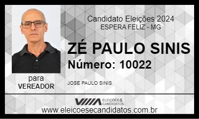 Candidato ZÉ PAULO SINIS 2024 - ESPERA FELIZ - Eleições