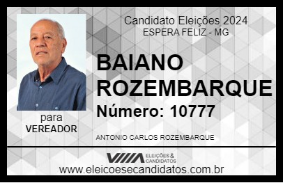 Candidato BAIANO ROZEMBARQUE 2024 - ESPERA FELIZ - Eleições