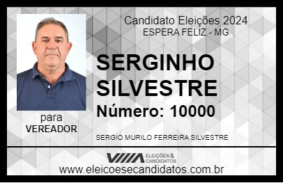 Candidato SERGINHO SILVESTRE 2024 - ESPERA FELIZ - Eleições