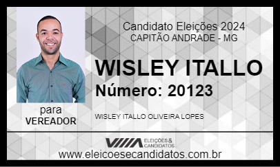 Candidato WISLEY ITALLO 2024 - CAPITÃO ANDRADE - Eleições