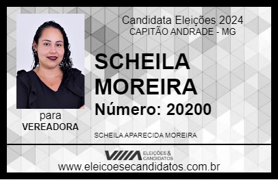 Candidato SCHEILA MOREIRA 2024 - CAPITÃO ANDRADE - Eleições