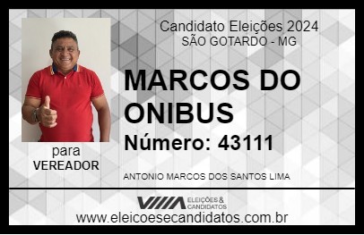 Candidato MARCOS DO ONIBUS 2024 - SÃO GOTARDO - Eleições