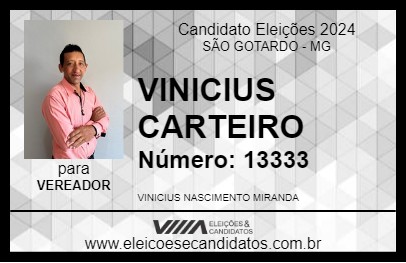 Candidato VINICIUS CARTEIRO 2024 - SÃO GOTARDO - Eleições