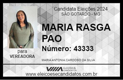 Candidato MARIA RASGA PAO 2024 - SÃO GOTARDO - Eleições