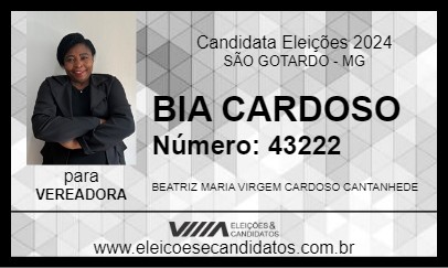 Candidato BIA CARDOSO 2024 - SÃO GOTARDO - Eleições