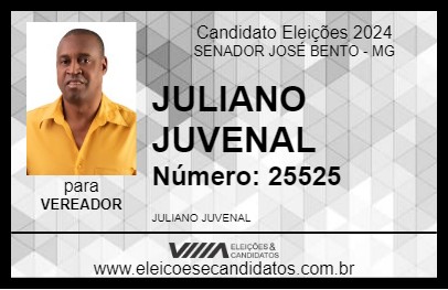 Candidato JULIANO JUVENAL 2024 - SENADOR JOSÉ BENTO - Eleições