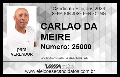 Candidato CARLAO DA MEIRE 2024 - SENADOR JOSÉ BENTO - Eleições