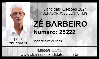 Candidato ZÉ BARBEIRO 2024 - SENADOR JOSÉ BENTO - Eleições