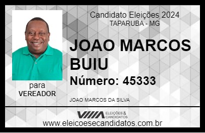 Candidato JOAO MARCOS BUIU 2024 - TAPARUBA - Eleições