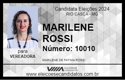 Candidato MARILENE ROSSI 2024 - RIO CASCA - Eleições