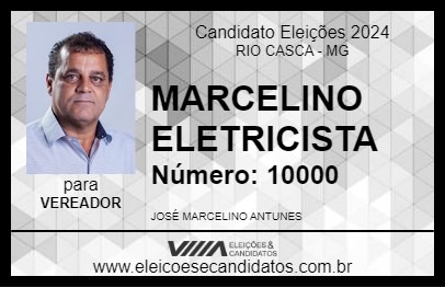 Candidato MARCELINO ELETRICISTA 2024 - RIO CASCA - Eleições