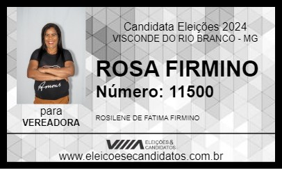 Candidato ROSA FIRMINO 2024 - VISCONDE DO RIO BRANCO - Eleições