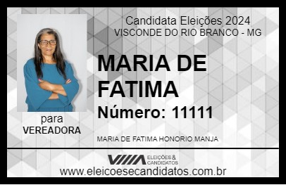 Candidato MARIA DE FATIMA 2024 - VISCONDE DO RIO BRANCO - Eleições