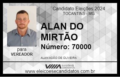 Candidato ALAN DO MIRTÃO 2024 - TOCANTINS - Eleições