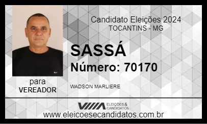 Candidato SASSÁ 2024 - TOCANTINS - Eleições