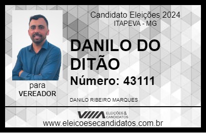 Candidato DANILO DO DITÃO 2024 - ITAPEVA - Eleições