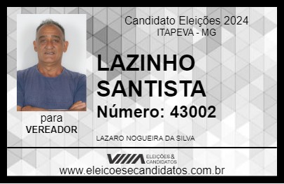 Candidato LAZINHO SANTISTA 2024 - ITAPEVA - Eleições