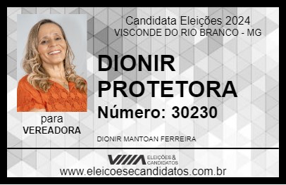 Candidato DIONIR PROTETORA 2024 - VISCONDE DO RIO BRANCO - Eleições