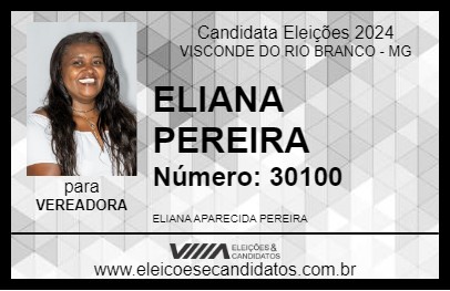 Candidato ELIANA PEREIRA 2024 - VISCONDE DO RIO BRANCO - Eleições