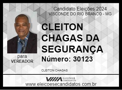 Candidato CLEITON CHAGAS DA SEGURANÇA 2024 - VISCONDE DO RIO BRANCO - Eleições