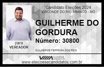 Candidato GUILHERME DO GORDURA 2024 - VISCONDE DO RIO BRANCO - Eleições