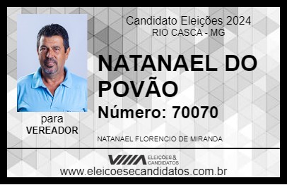 Candidato NATANAEL DO POVÃO 2024 - RIO CASCA - Eleições