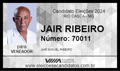 Candidato JAIR RIBEIRO 2024 - RIO CASCA - Eleições