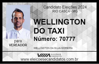 Candidato WELLINGTON DO TAXI 2024 - RIO CASCA - Eleições