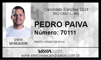 Candidato PEDRO PAIVA 2024 - RIO CASCA - Eleições