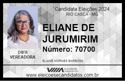 Candidato ELIANE DE JURUMIRIM 2024 - RIO CASCA - Eleições