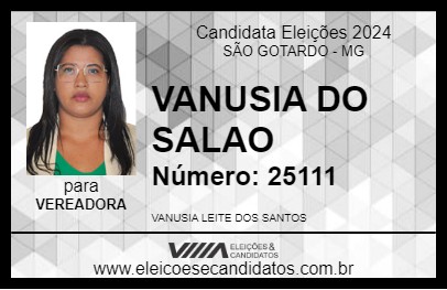 Candidato VANUSIA DO SALAO 2024 - SÃO GOTARDO - Eleições