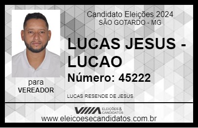 Candidato LUCAS JESUS - LUCAO 2024 - SÃO GOTARDO - Eleições